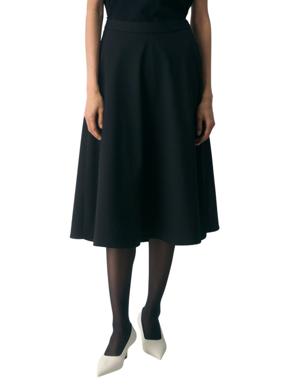 Aritzia Babaton Beacon Black A-Line Mid Length Skirt NWT $148 Sz 2